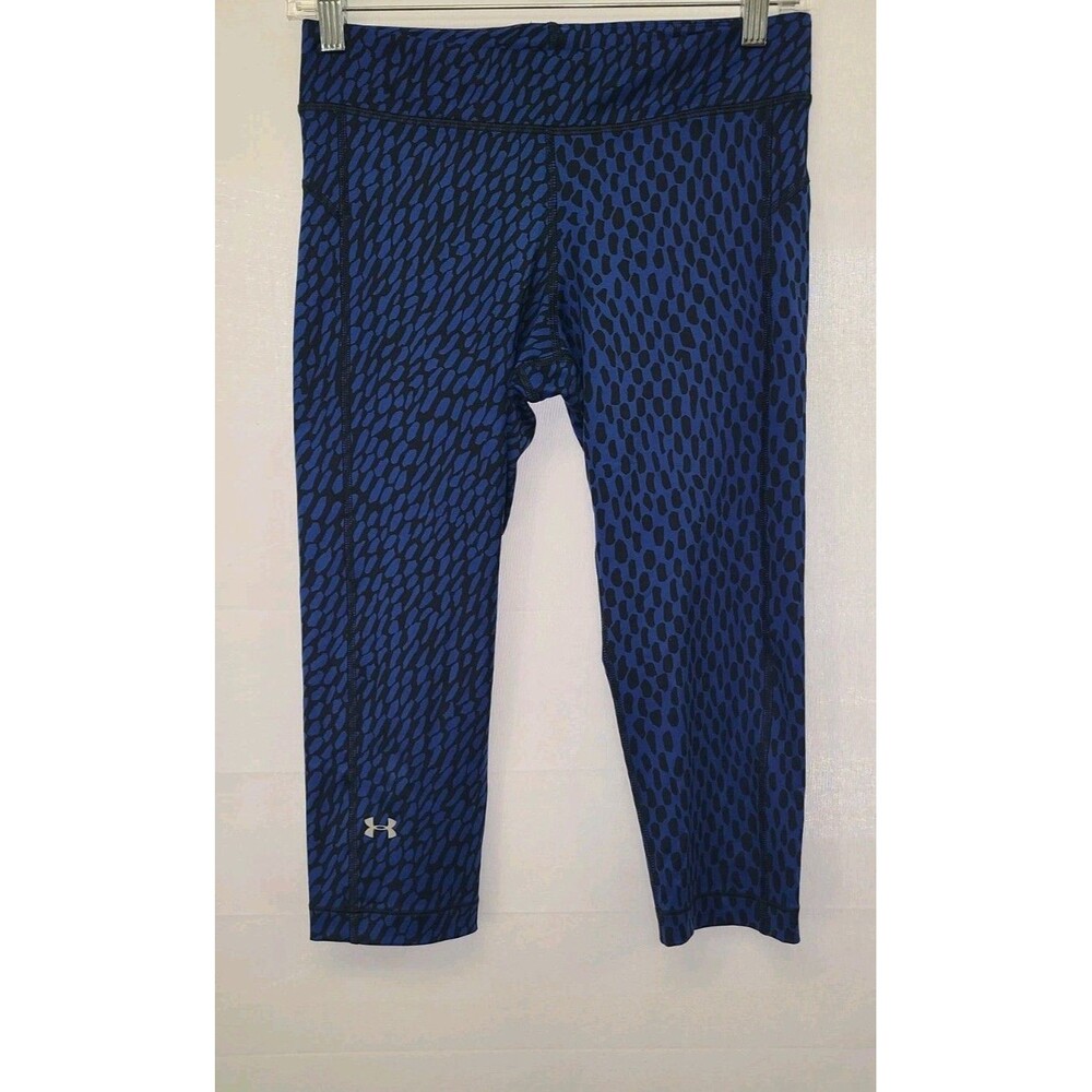 Under Armour Womems Sz Medium M Cropped Blue Yoga Pants Leggings Running